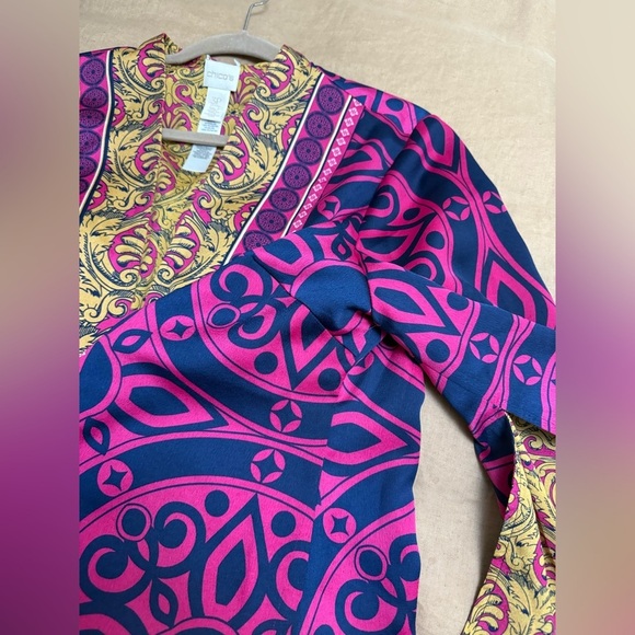 Chicos Reversible Ornate Printed Kimono Jacket Size 3P Pink Purple - Picture 5 of 13